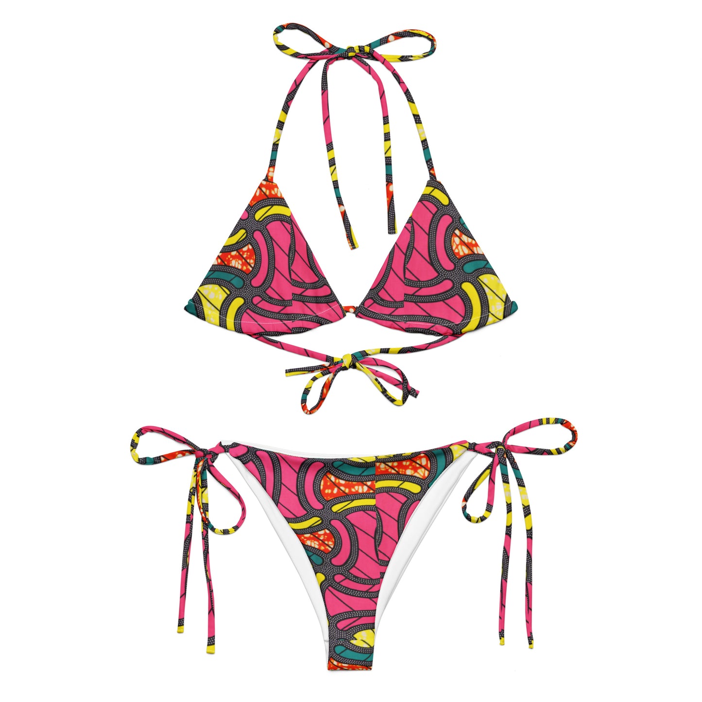 Bikini Recyclé avec Motifs Wax Africains