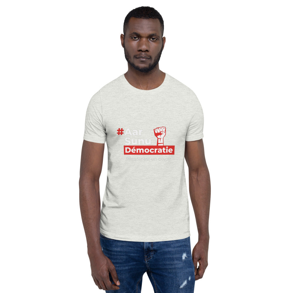 T-shirt Unisexe à Manches Courtes - #AarSunuDémocratie - Sénégal