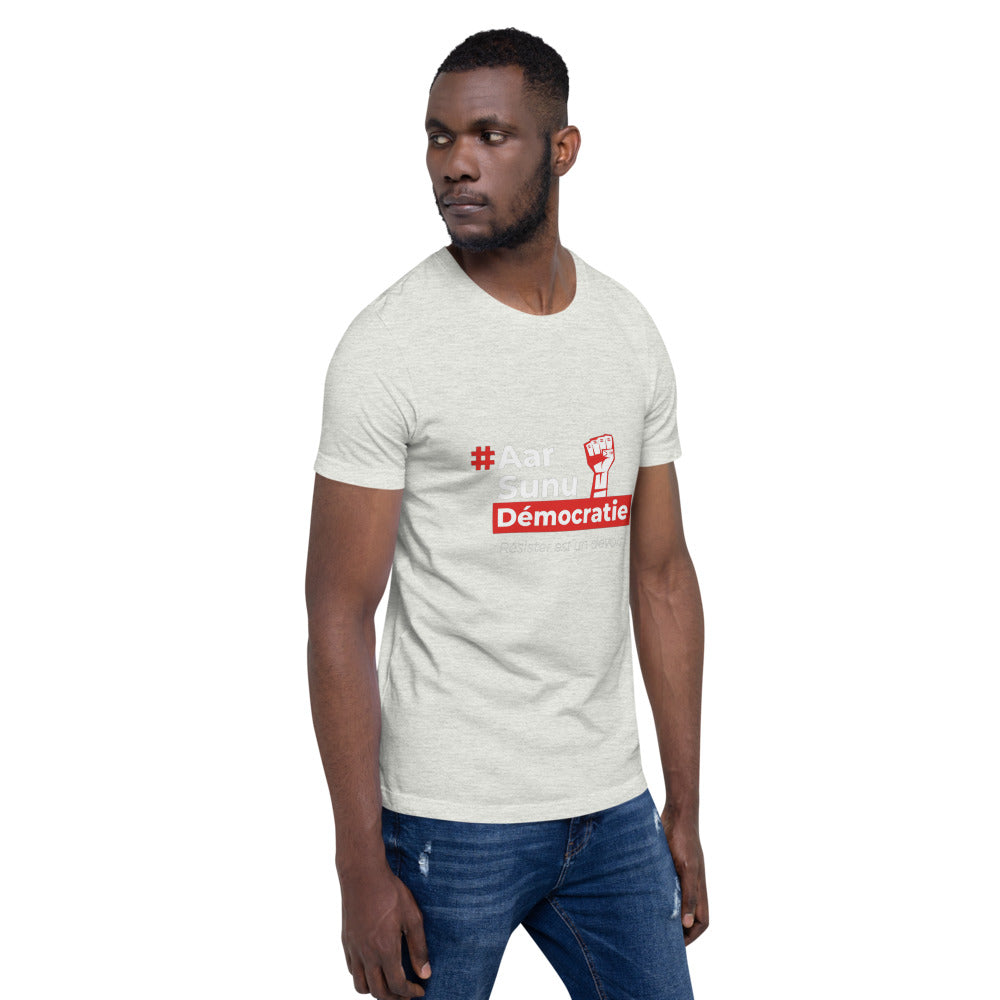 T-shirt Unisexe à Manches Courtes - #AarSunuDémocratie - Sénégal