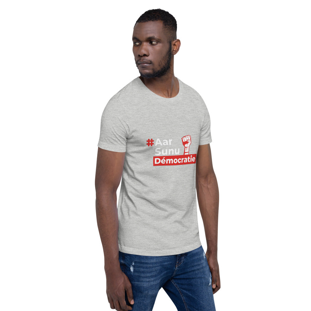 T-shirt Unisexe à Manches Courtes - #AarSunuDémocratie - Sénégal