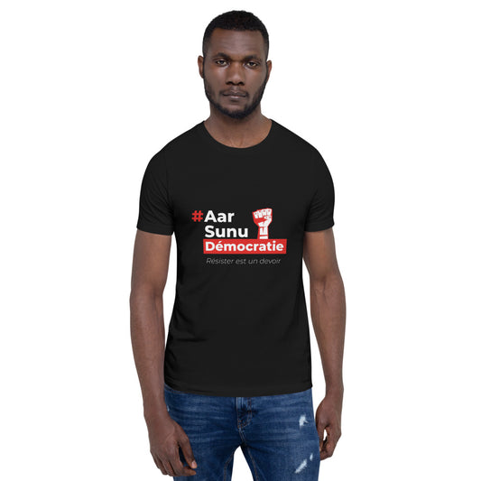 T-shirt Unisexe à Manches Courtes - #AarSunuDémocratie - Sénégal