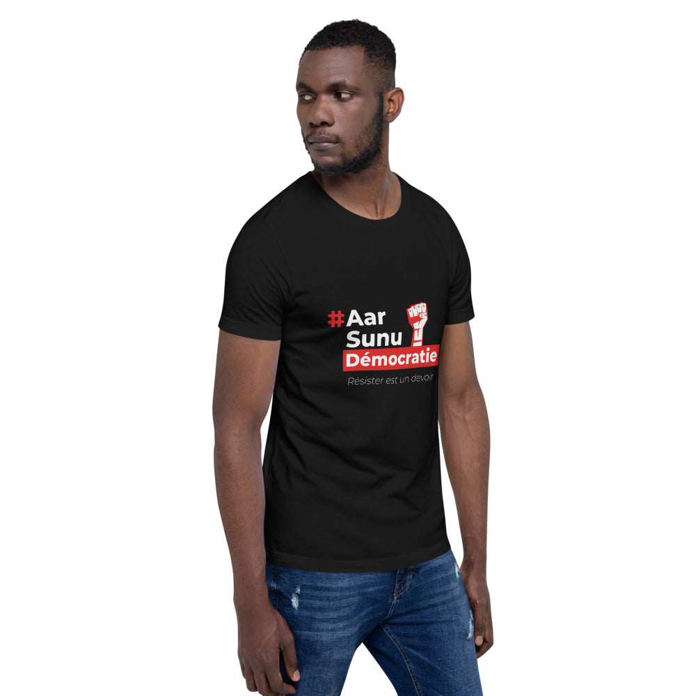 T-shirt Unisexe à Manches Courtes - #AarSunuDémocratie - Sénégal