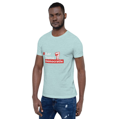 T-shirt Unisexe à Manches Courtes - #AarSunuDémocratie - Sénégal