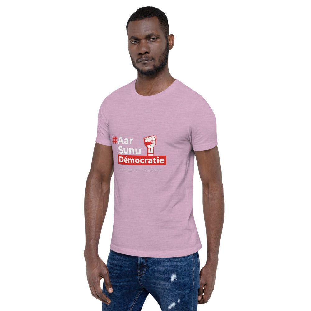 T-shirt Unisexe à Manches Courtes - #AarSunuDémocratie - Sénégal