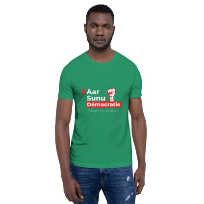 T-shirt Unisexe à Manches Courtes - #AarSunuDémocratie - Sénégal