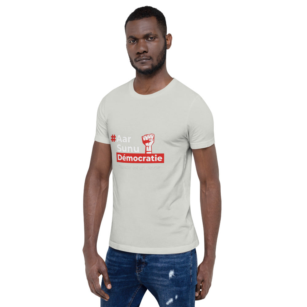 T-shirt Unisexe à Manches Courtes - #AarSunuDémocratie - Sénégal