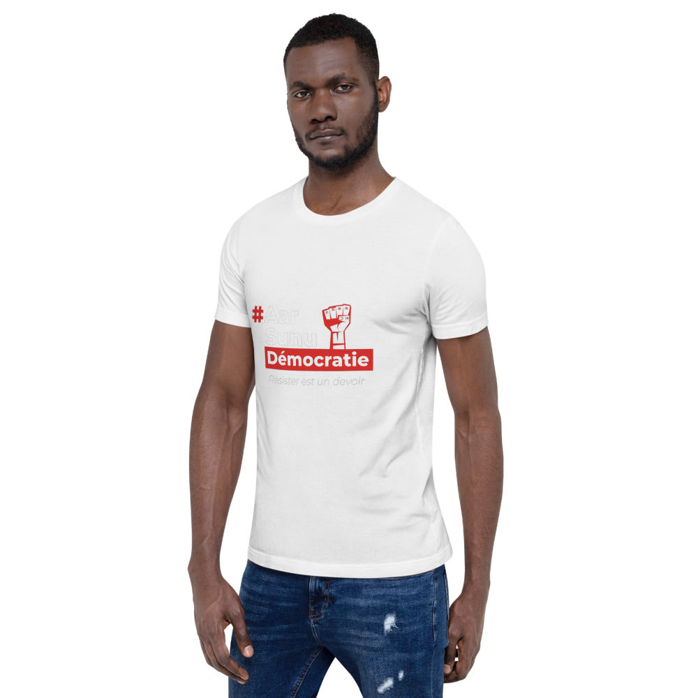 T-shirt Unisexe à Manches Courtes - #AarSunuDémocratie - Sénégal