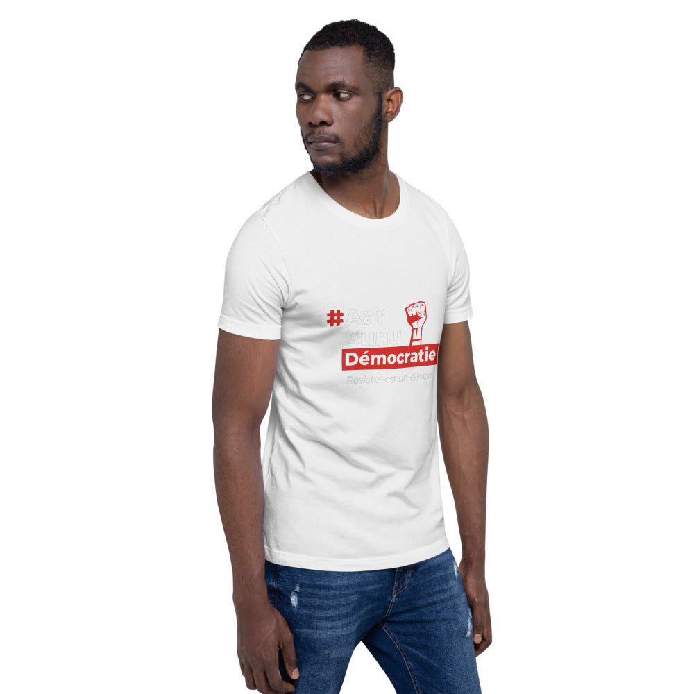 T-shirt Unisexe à Manches Courtes - #AarSunuDémocratie - Sénégal